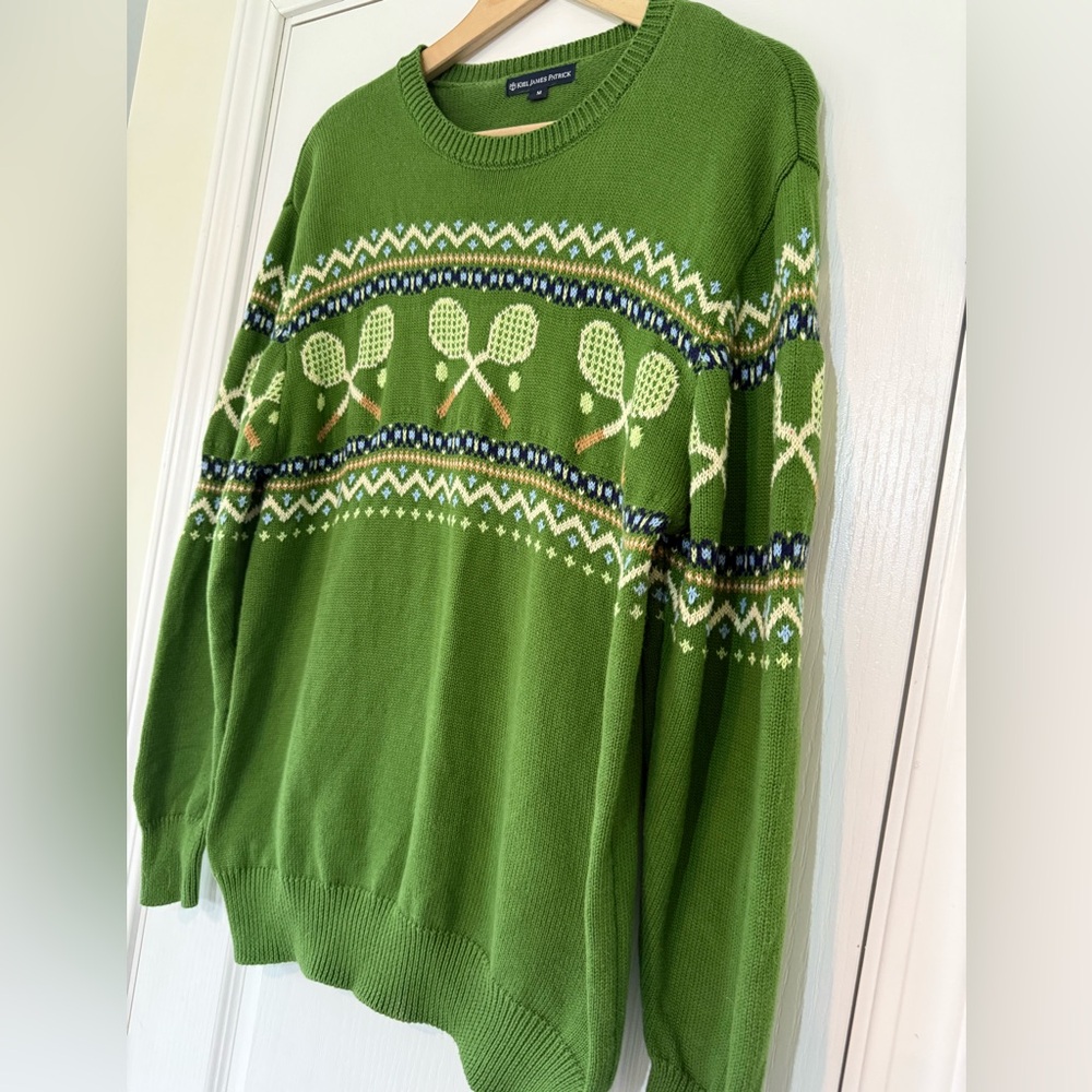 Kiel James Patrick Green Tennis Sweater - Picture 4 of 10